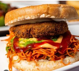 Aloo Tikki Noodle Burger