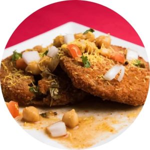 3 pieces of Tikki with Chana