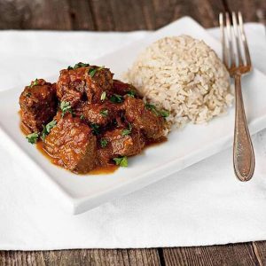 Lunch – Beef Curry , rice and salad