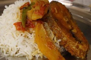 Lunch – fish , rice and salad