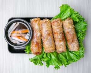 2. Deep-Fried Rice Paper Spring Rolls (Cha Gio Banh Trang Thit) (4 pcs)