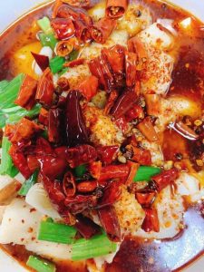 3. Boiled Slices Fish with Vegetable in Chili Broth 麻辣水煮鱼
